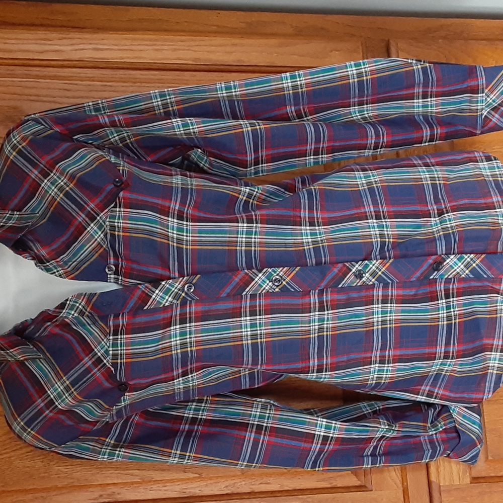 Koret City Blues blue plaid western shirt med?